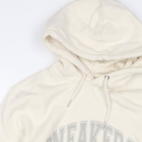 By Pollyanne Womens Ivory Cotton Pullover Hoodie Size M Pullover