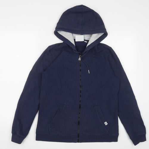 TOG24 Womens Blue Cotton Full Zip Hoodie Size 8 Zip