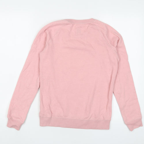 Jack Wills Womens Pink Cotton Pullover Sweatshirt Size 8 Pullover - Logo, Embroidered