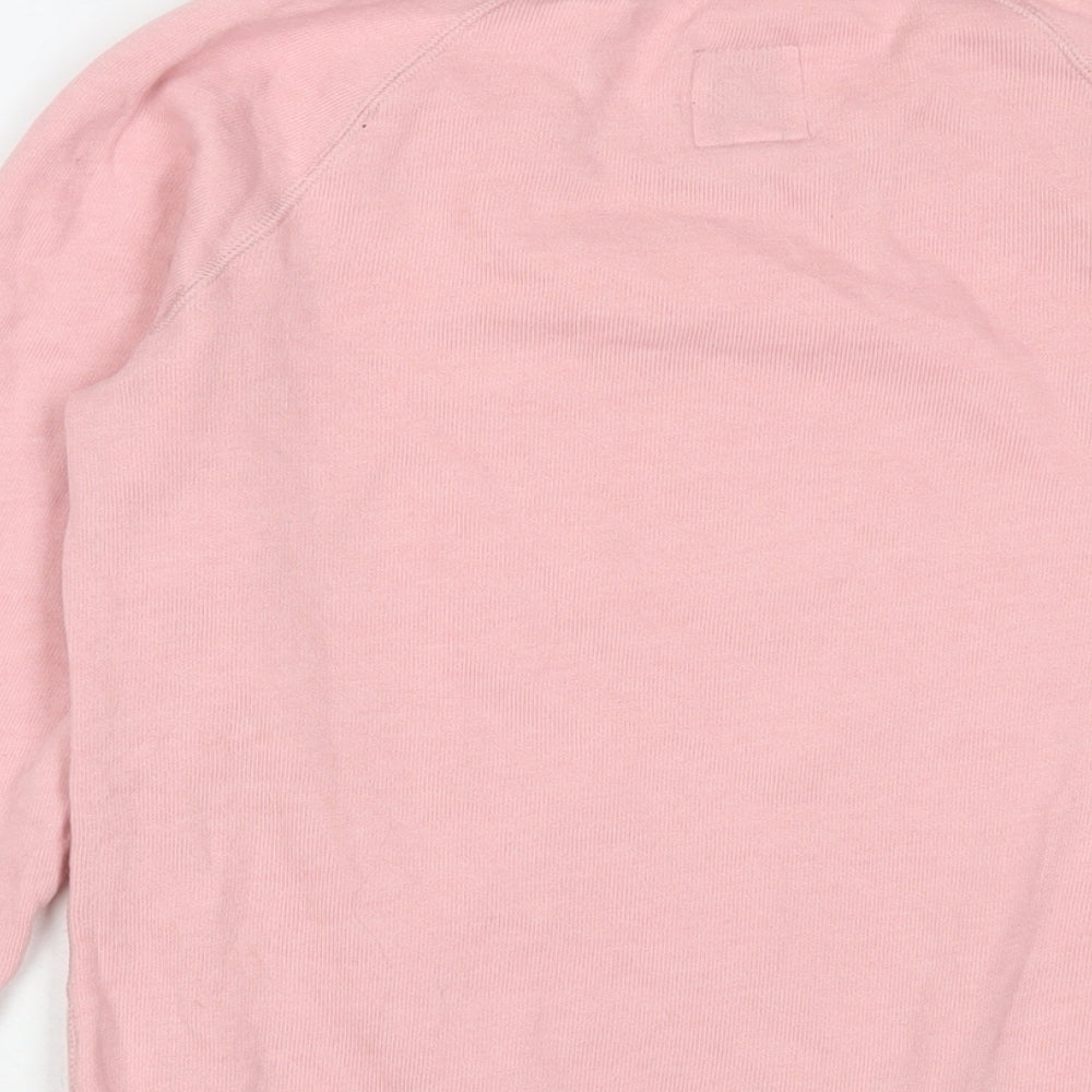 Jack Wills Womens Pink Cotton Pullover Sweatshirt Size 8 Pullover - Logo, Embroidered