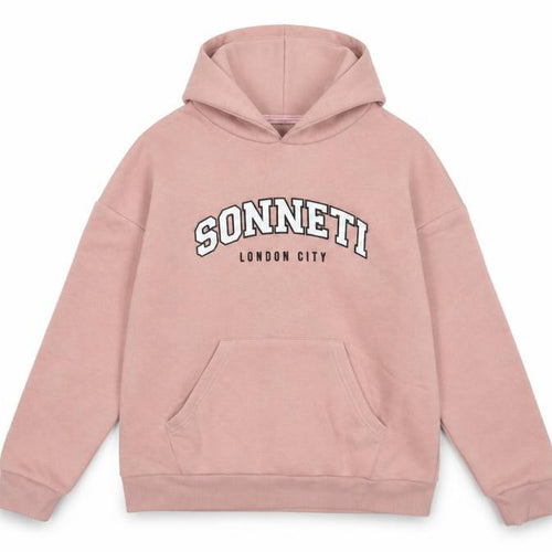 SONNE Girls Pink Cotton Pullover Hoodie Size 13-14 Years Pullover - Logo, Embroidered