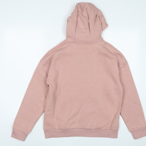 SONNE Girls Pink Cotton Pullover Hoodie Size 13-14 Years Pullover - Logo, Embroidered