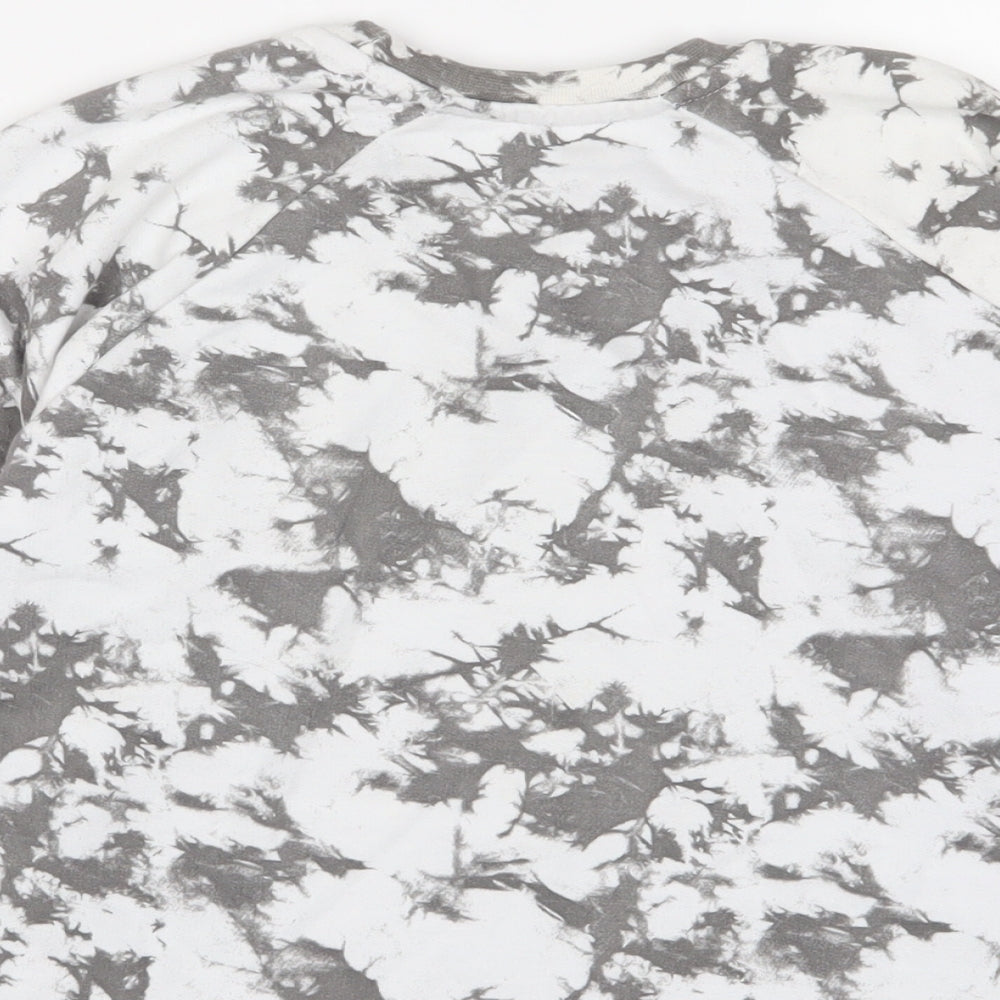 Reebok Girls Grey Geometric Cotton Pullover Sweatshirt Size 13-14 Years Pullover