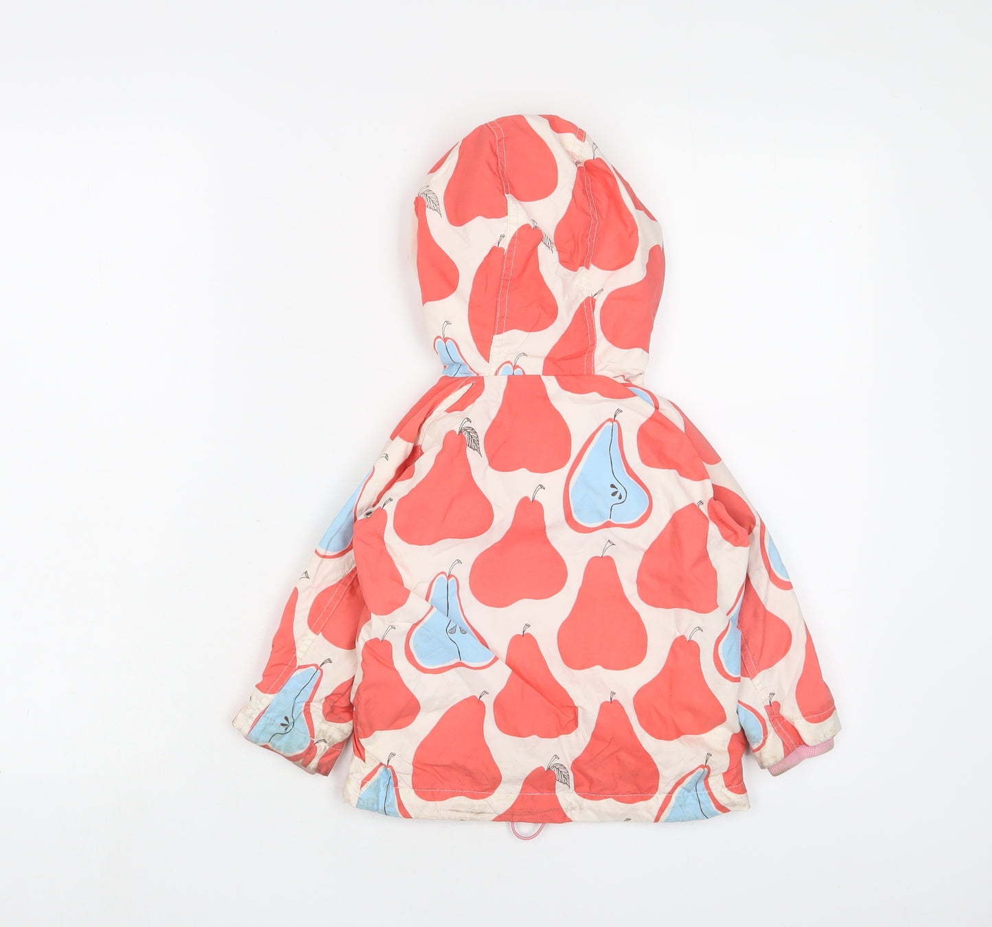 Mini Boden Girls Red Geometric Jacket Coat Size 2 Years Zip