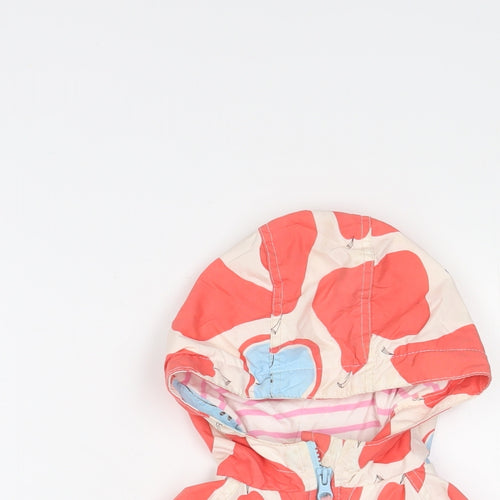Mini Boden Girls Red Geometric Jacket Coat Size 2 Years Zip