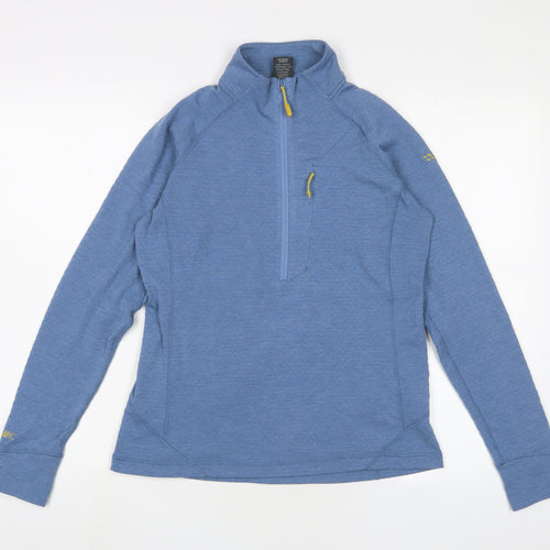 RAB Womens Blue Polyester Pullover Sweatshirt Size 12 Zip - Logo, Embroidered