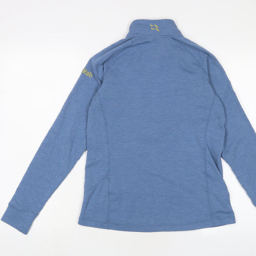 RAB Womens Blue Polyester Pullover Sweatshirt Size 12 Zip - Logo, Embroidered
