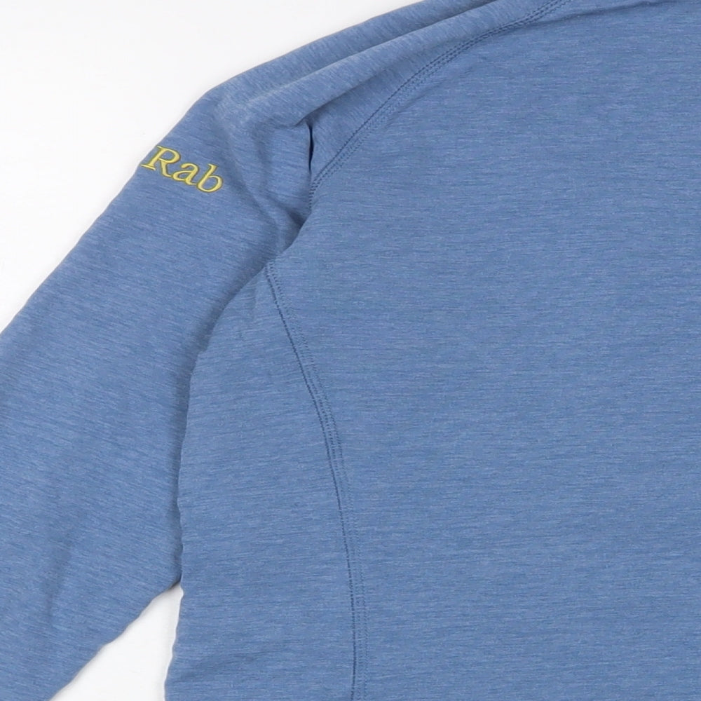 RAB Womens Blue Polyester Pullover Sweatshirt Size 12 Zip - Logo, Embroidered