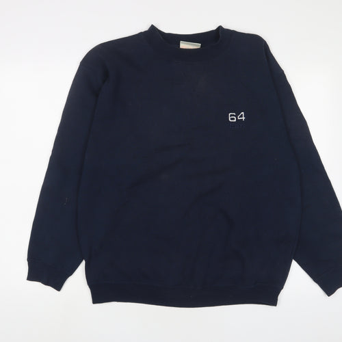 Giorgio Mens Blue Cotton Pullover Sweatshirt Size M