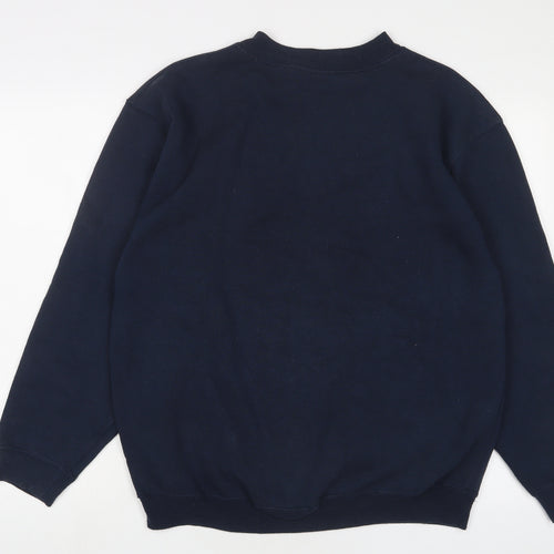 Giorgio Mens Blue Cotton Pullover Sweatshirt Size M