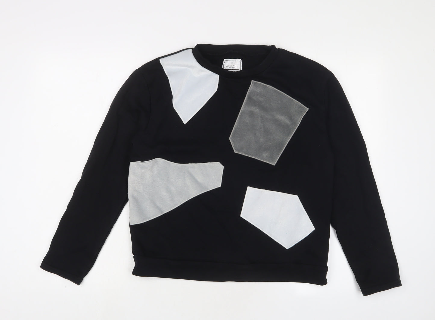 Chocoolate Womens Black Cotton Pullover Sweatshirt Size S Pullover