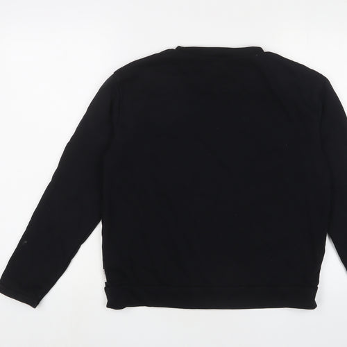 Chocoolate Womens Black Cotton Pullover Sweatshirt Size S Pullover