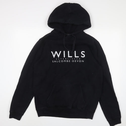 Jack Wills Mens Black Cotton Pullover Hoodie Size S