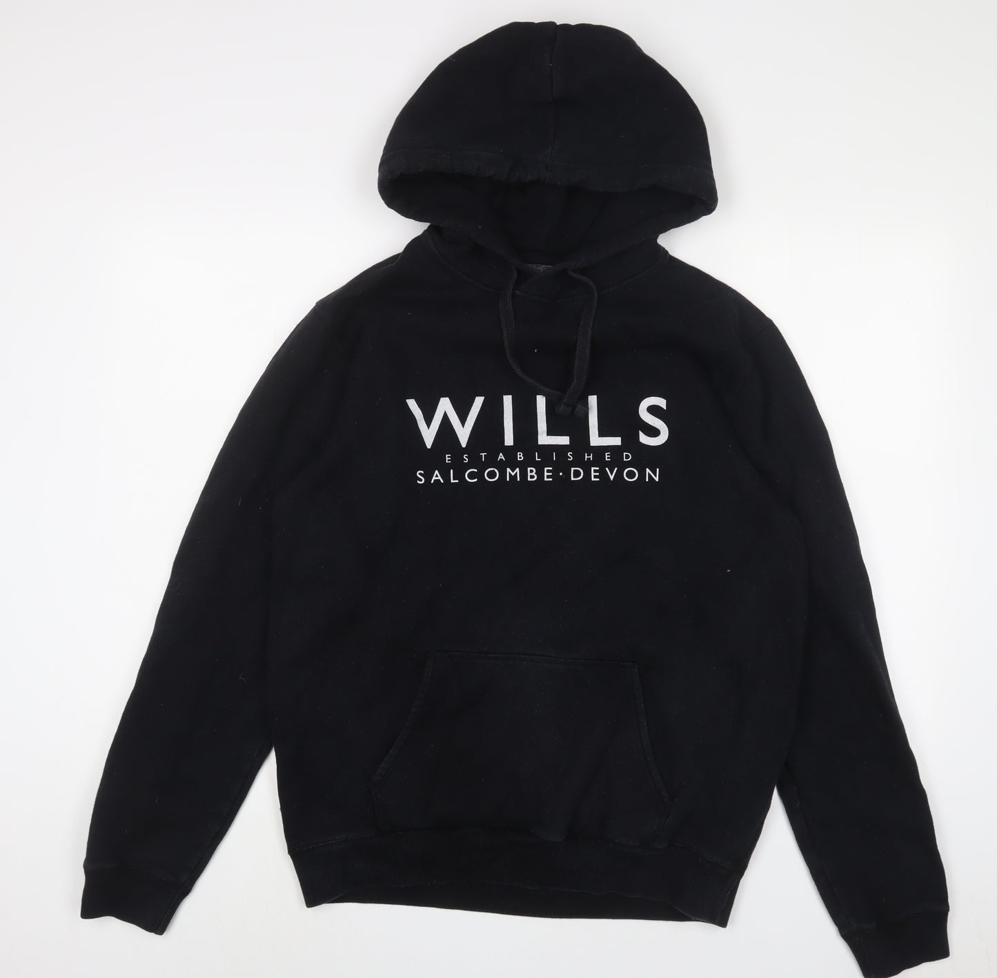 Jack Wills Mens Black Cotton Pullover Hoodie Size S