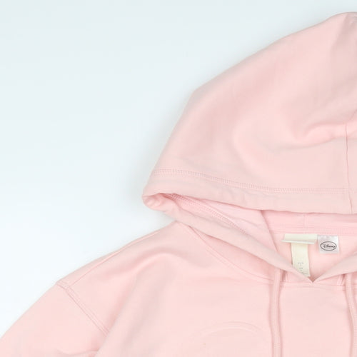 Disney Womens Pink Cotton Pullover Hoodie Size L Pullover - Mickey Mouse