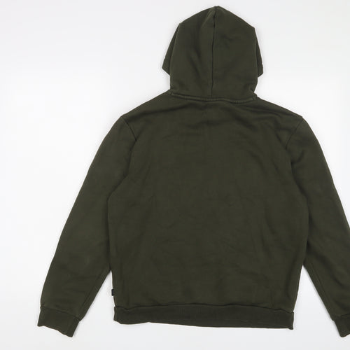 PUMA Mens Green Cotton Pullover Hoodie Size S - Logo