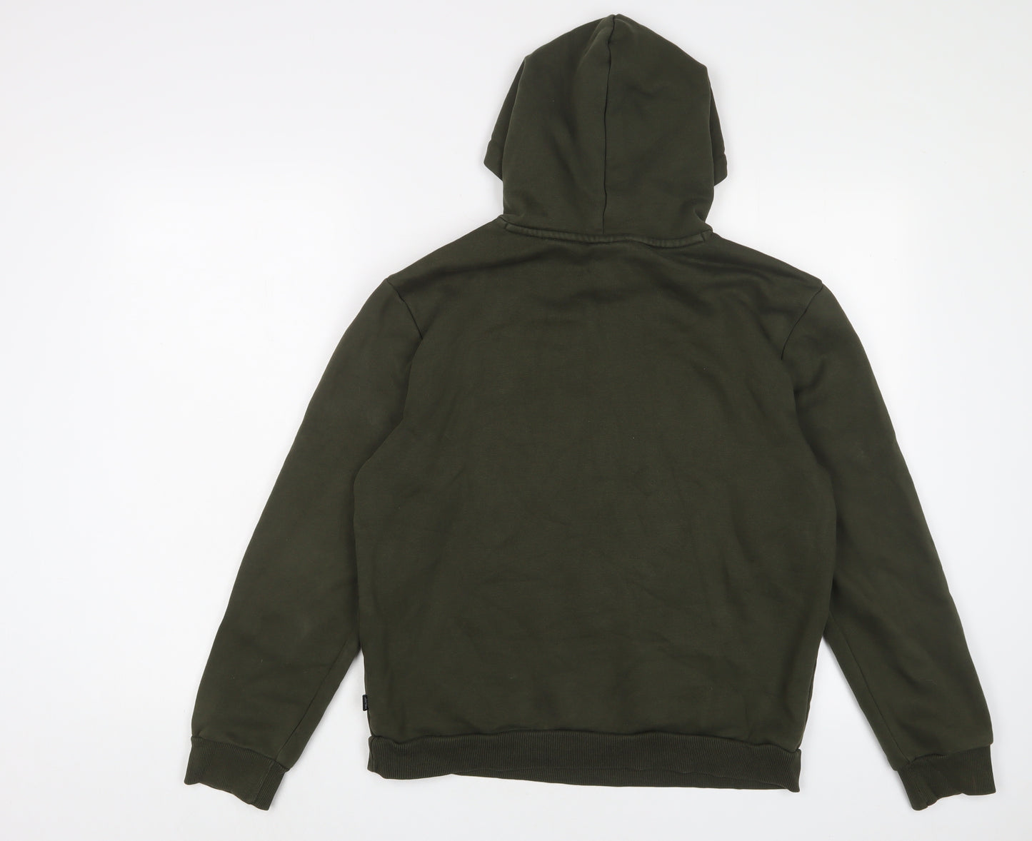 PUMA Mens Green Cotton Pullover Hoodie Size S - Logo