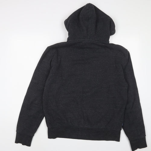 Superdry Mens Grey Cotton Pullover Hoodie Size L - Logo, Embroidered