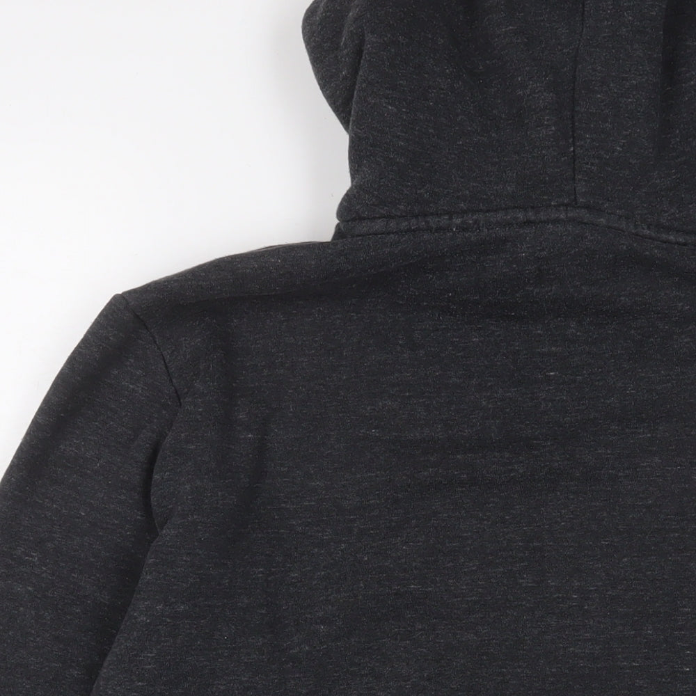 Superdry Mens Grey Cotton Pullover Hoodie Size L - Logo, Embroidered