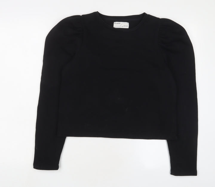 Pull&Bear Womens Black Cotton Pullover Sweatshirt Size S Pullover