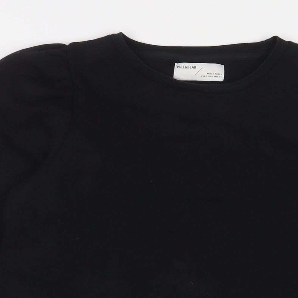 Pull&Bear Womens Black Cotton Pullover Sweatshirt Size S Pullover
