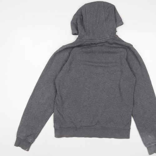 Nike Mens Grey Cotton Pullover Hoodie Size S - Logo, Embroidered
