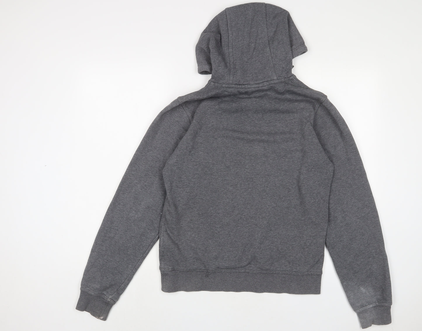 Nike Mens Grey Cotton Pullover Hoodie Size S - Logo, Embroidered