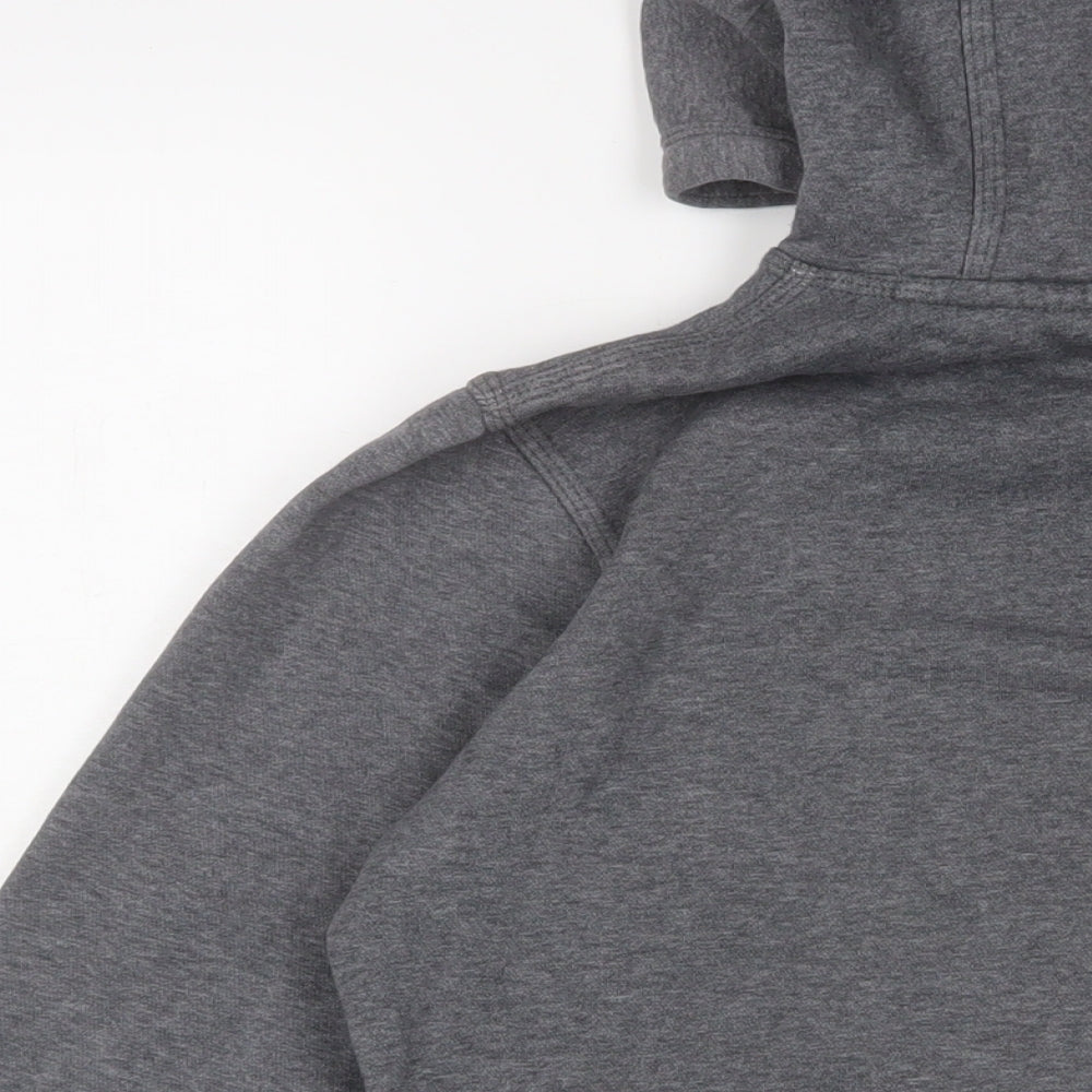 Nike Mens Grey Cotton Pullover Hoodie Size S - Logo, Embroidered