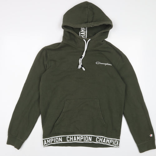 Champion Mens Green Cotton Pullover Hoodie Size M