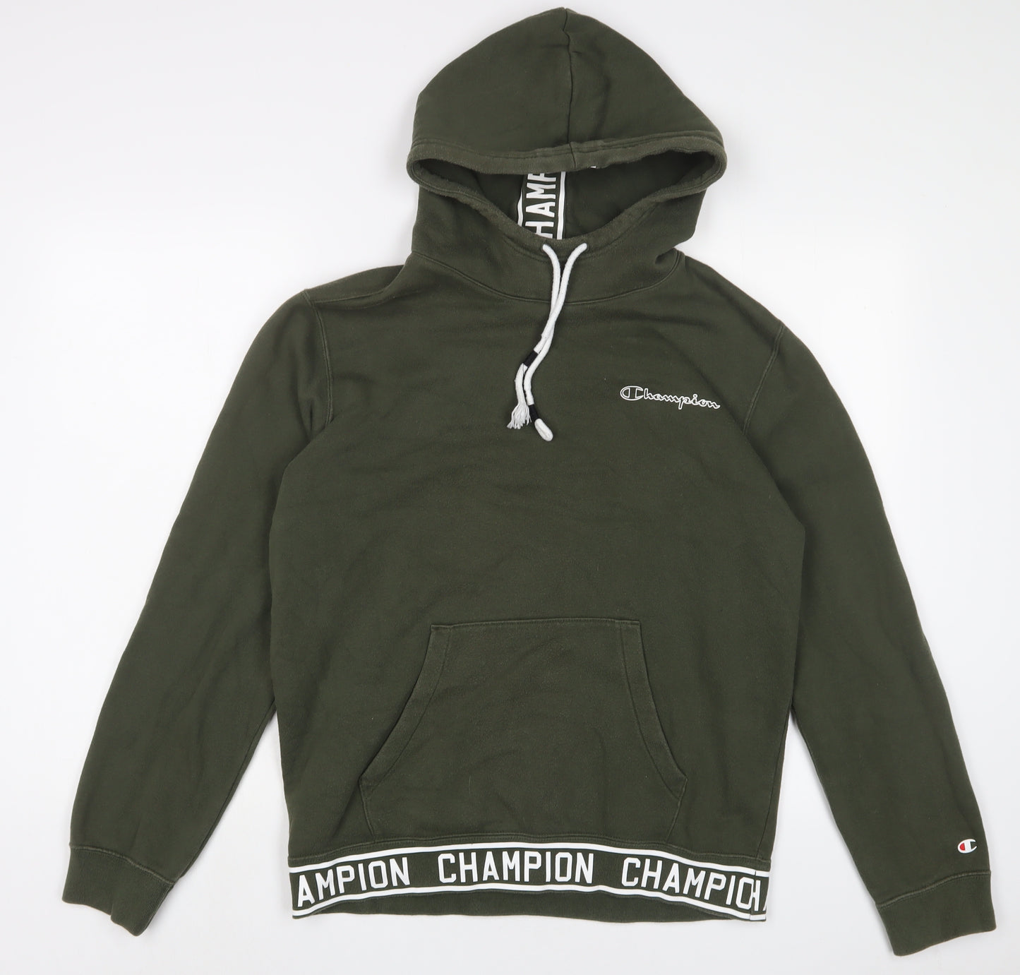 Champion Mens Green Cotton Pullover Hoodie Size M