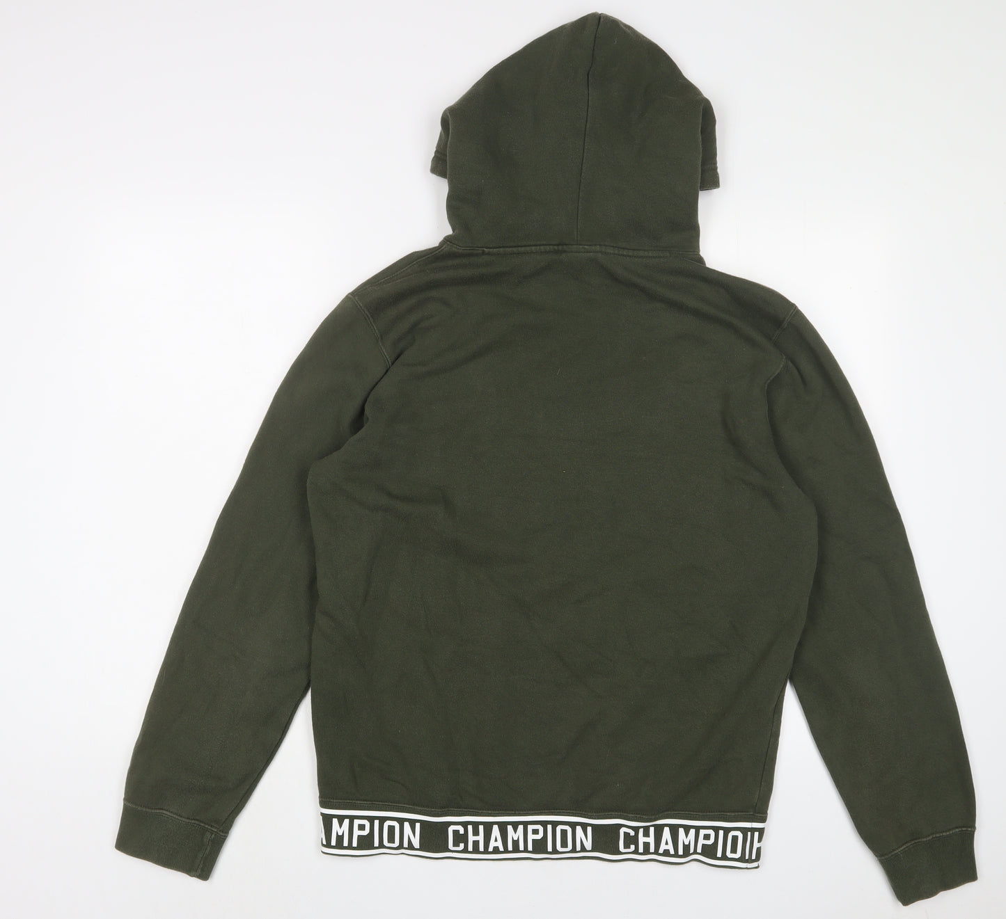 Champion Mens Green Cotton Pullover Hoodie Size M
