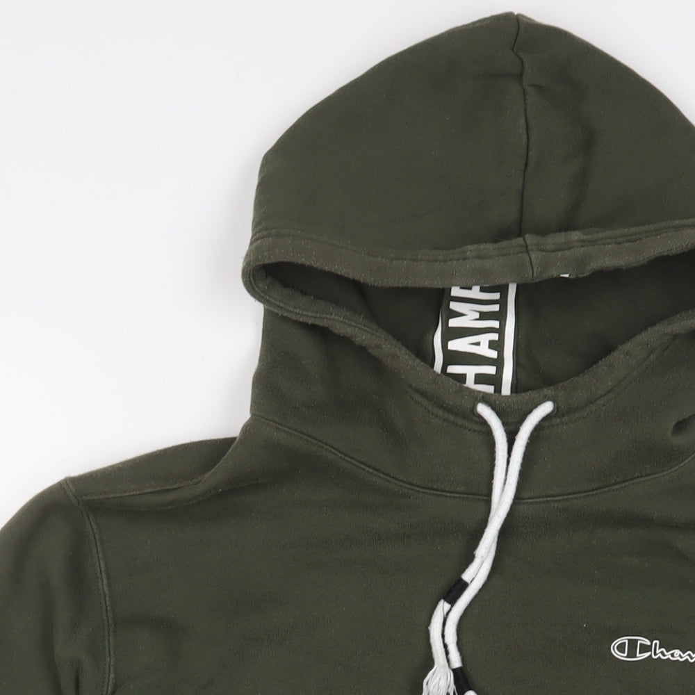 Champion Mens Green Cotton Pullover Hoodie Size M