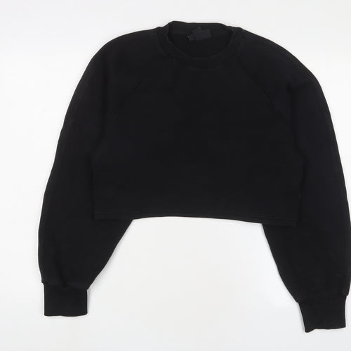 Monki Womens Black Cotton Pullover Sweatshirt Size S Pullover