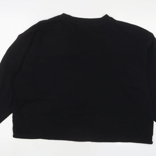 Kappa Womens Black Cotton Pullover Sweatshirt Size L Pullover - Logo, Embroidered