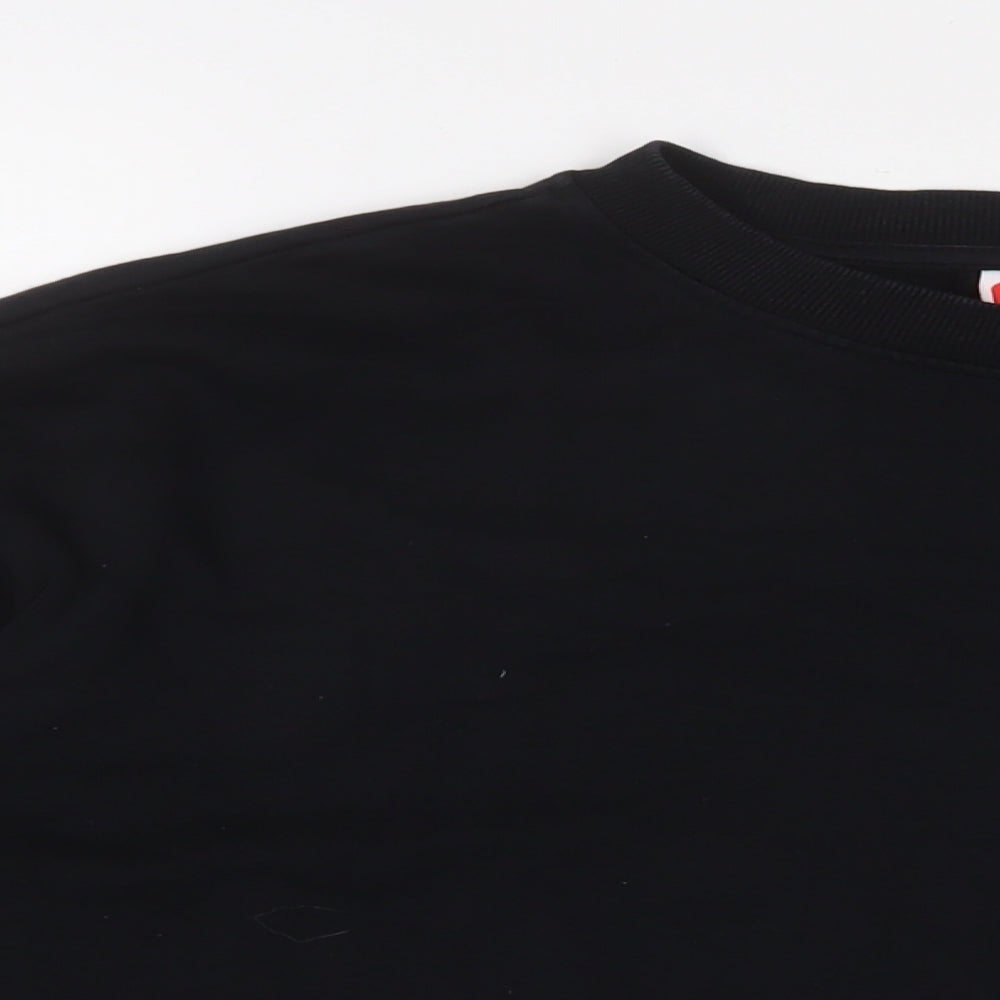 Kappa Womens Black Cotton Pullover Sweatshirt Size L Pullover - Logo, Embroidered