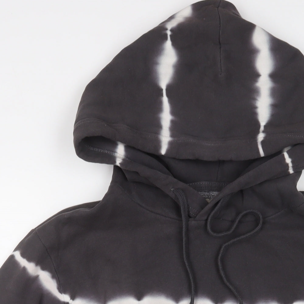 American Eagle Outfitters Womens Grey Geometric Cotton Pullover Hoodie Size M Pullover