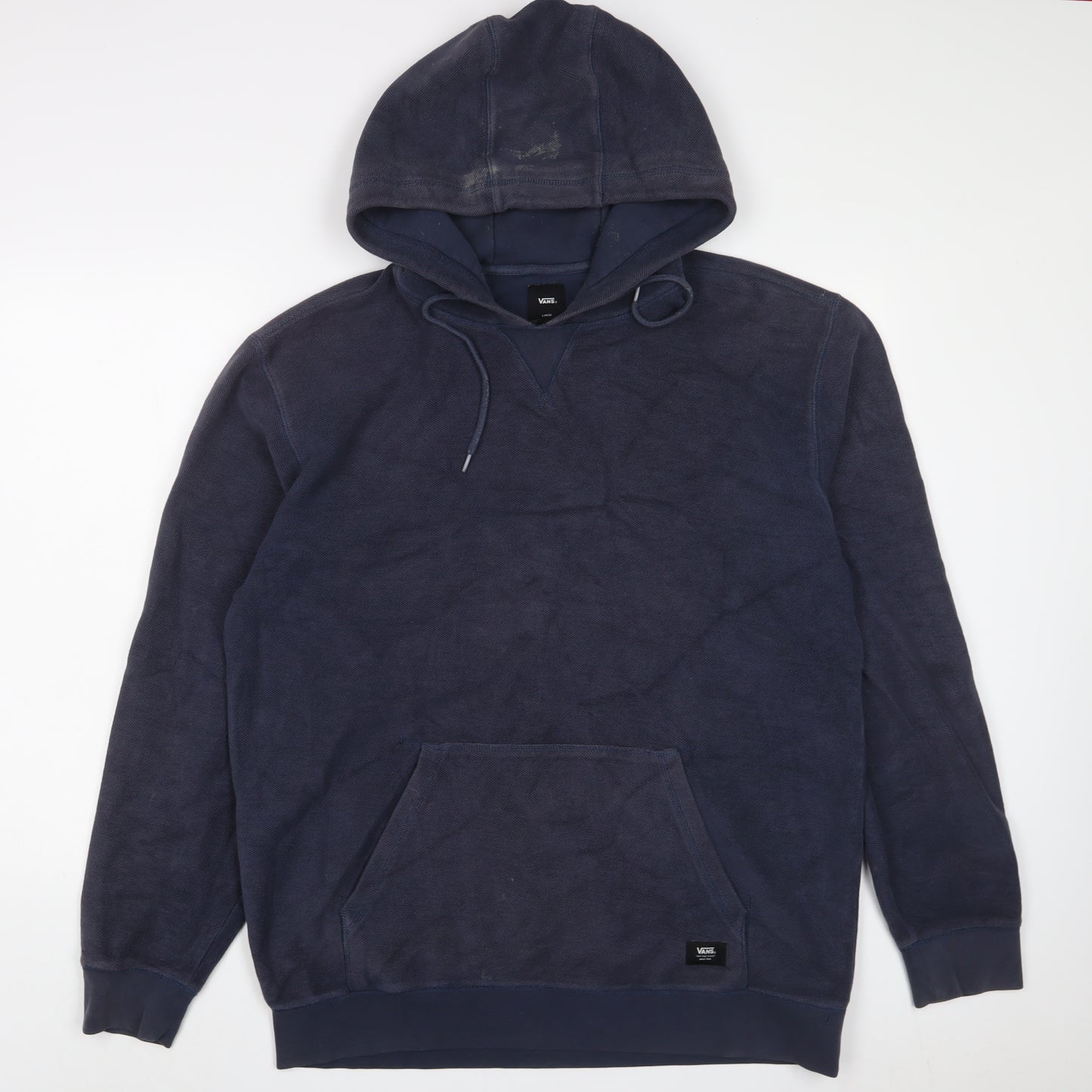 VANS Mens Blue Cotton Pullover Hoodie Size L