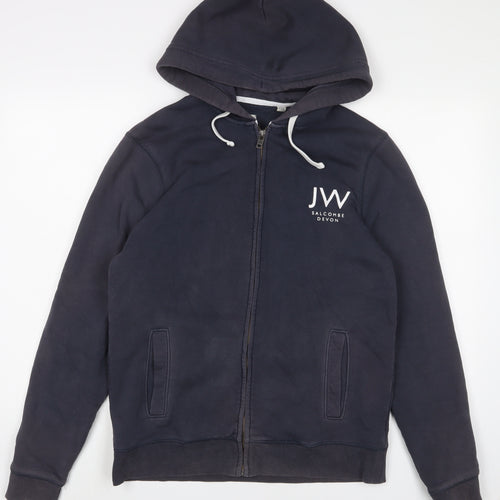Jack Wills Mens Blue Cotton Full Zip Hoodie Size M