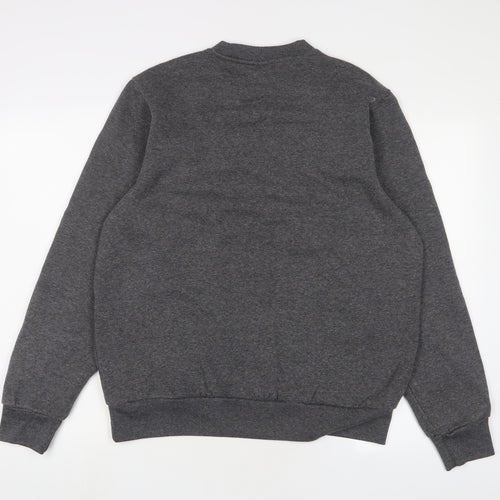 Slazenger Mens Grey Cotton Pullover Sweatshirt Size M - Logo, Embroidered