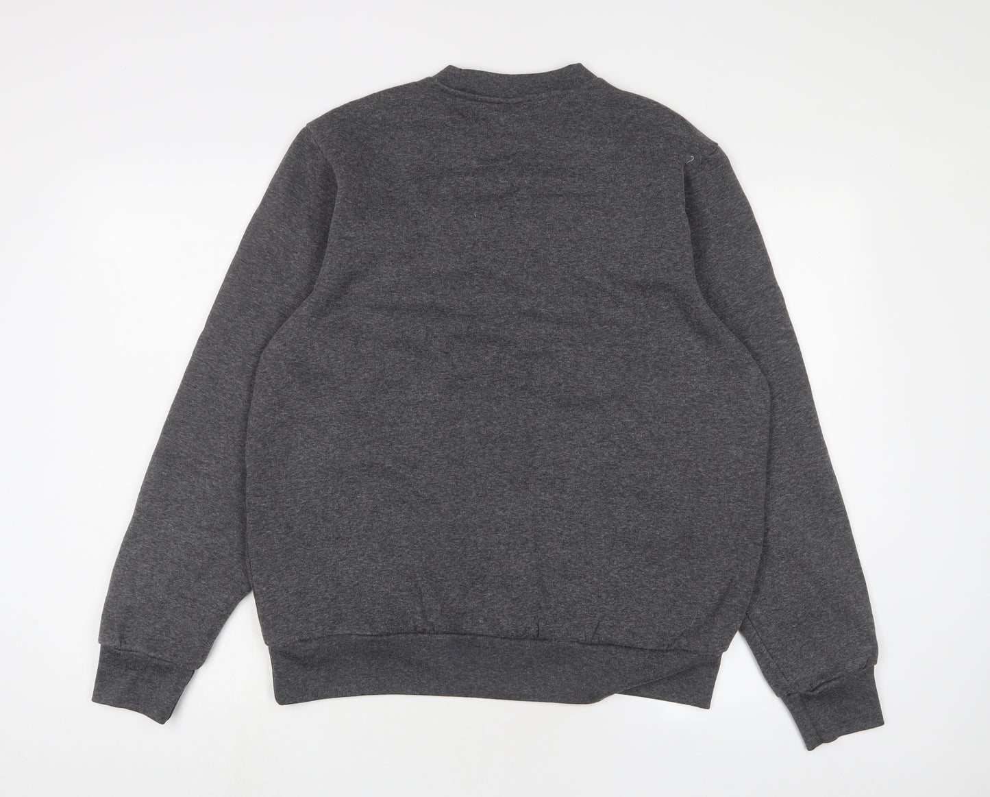 Slazenger Mens Grey Cotton Pullover Sweatshirt Size M - Logo, Embroidered