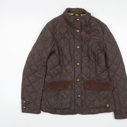 Joules Womens Brown Quilted Jacket Size 10 Zip