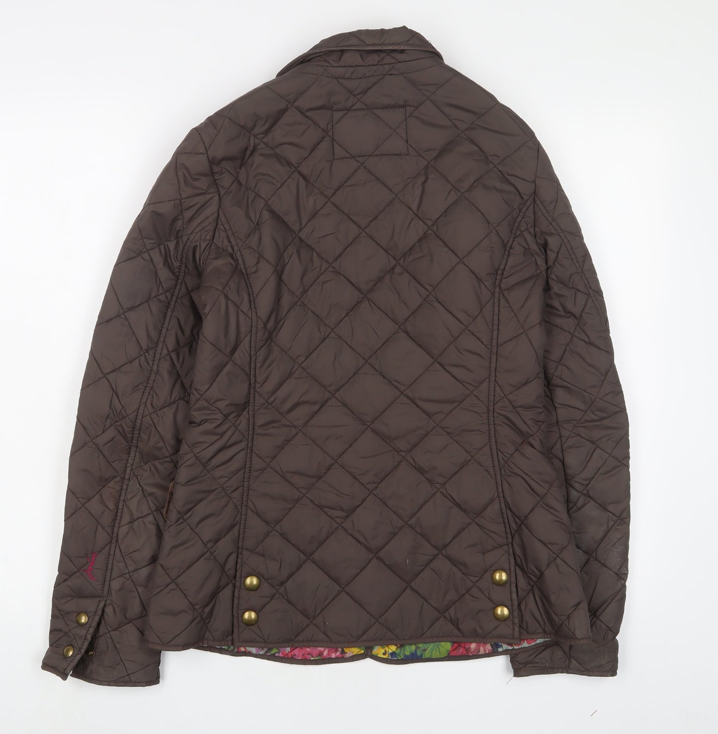 Joules Womens Brown Quilted Jacket Size 10 Zip