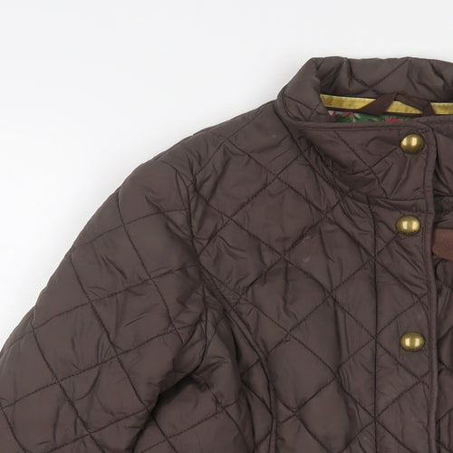 Joules Womens Brown Quilted Jacket Size 10 Zip