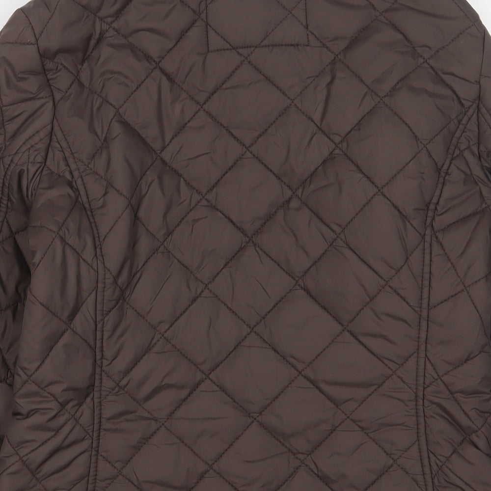 Joules Womens Brown Quilted Jacket Size 10 Zip