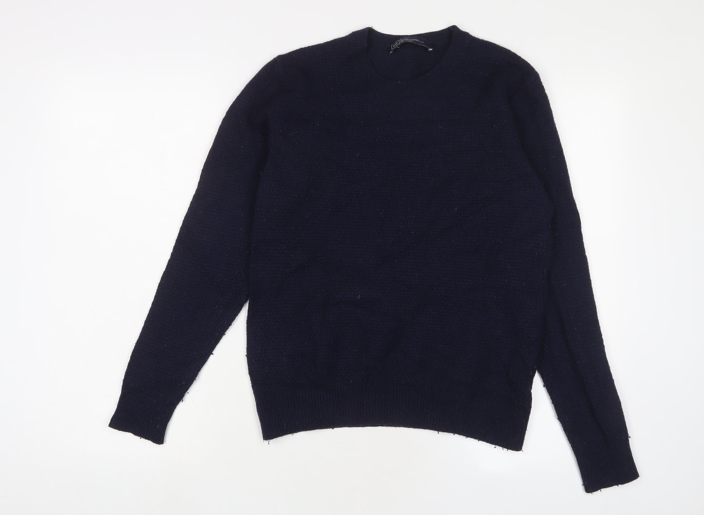 Gap Womens Blue Crew Neck Wool Pullover Jumper Size S