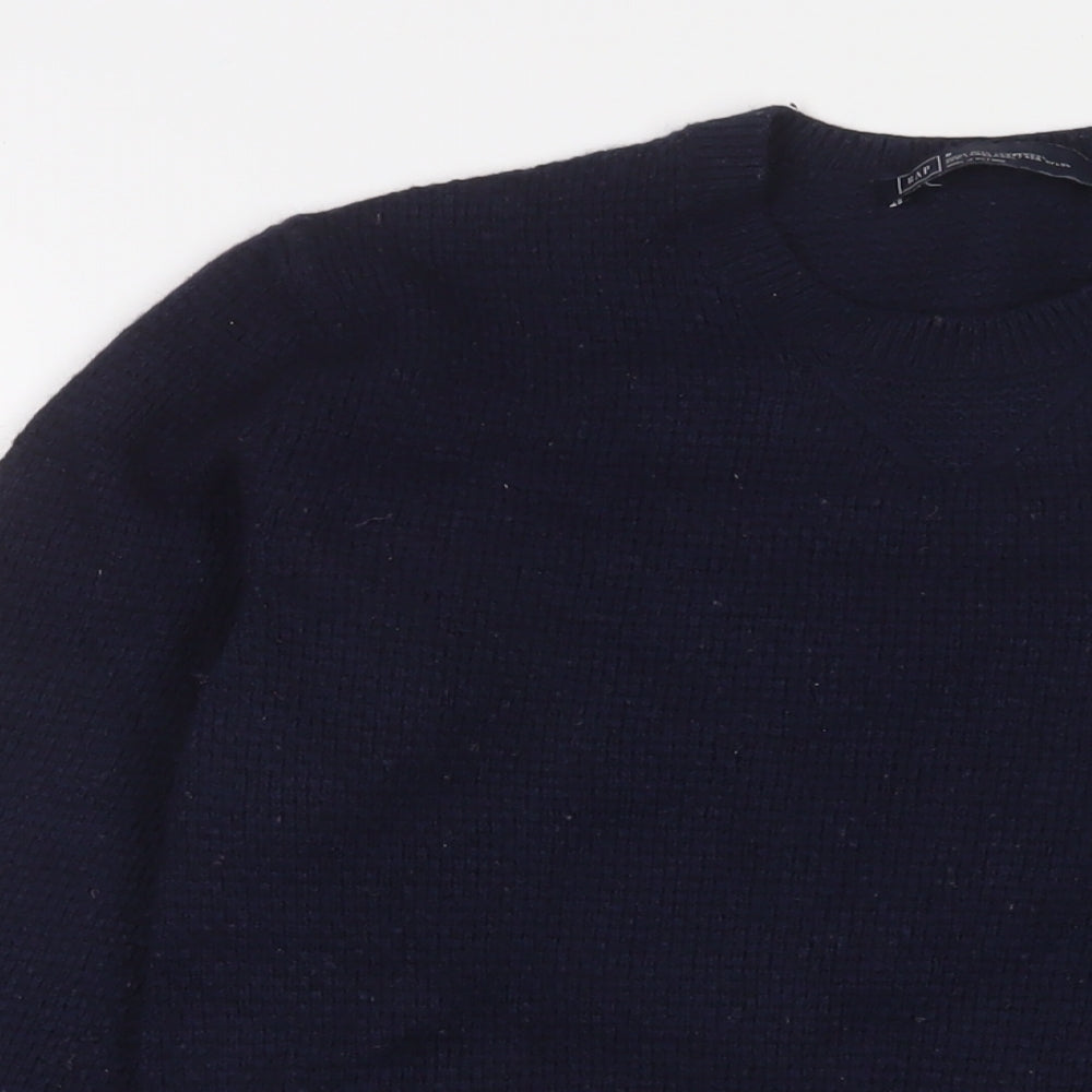 Gap Womens Blue Crew Neck Wool Pullover Jumper Size S