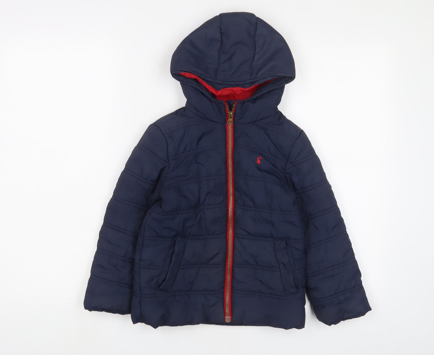 Joules Boys Blue Basic Coat Coat Size 5 Years Zip