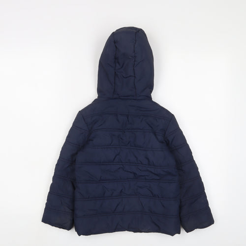 Joules Boys Blue Basic Coat Coat Size 5 Years Zip