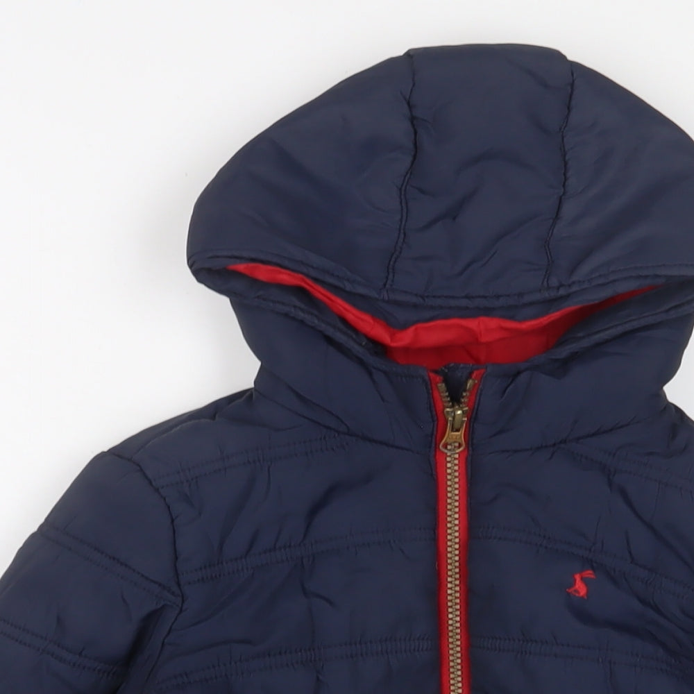 Joules Boys Blue Basic Coat Coat Size 5 Years Zip