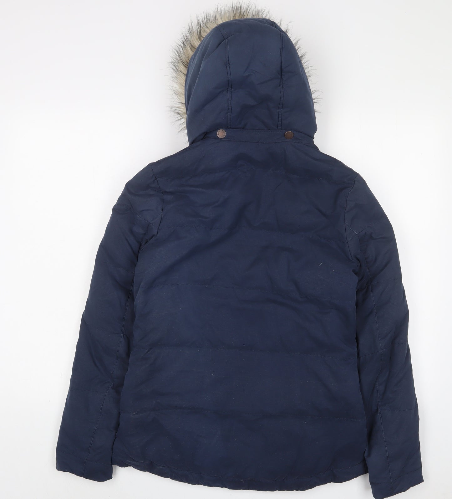 Fat Face Womens Blue Parka Coat Size 8 Zip